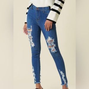 High-Waisted Blue Jeans